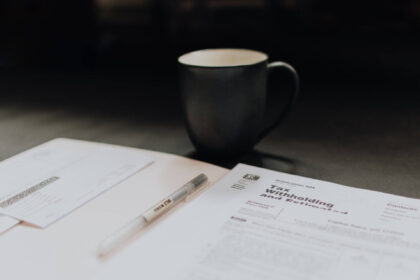 tax forms sitting on a desk