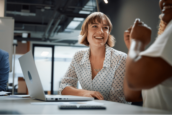 happy employees in an office